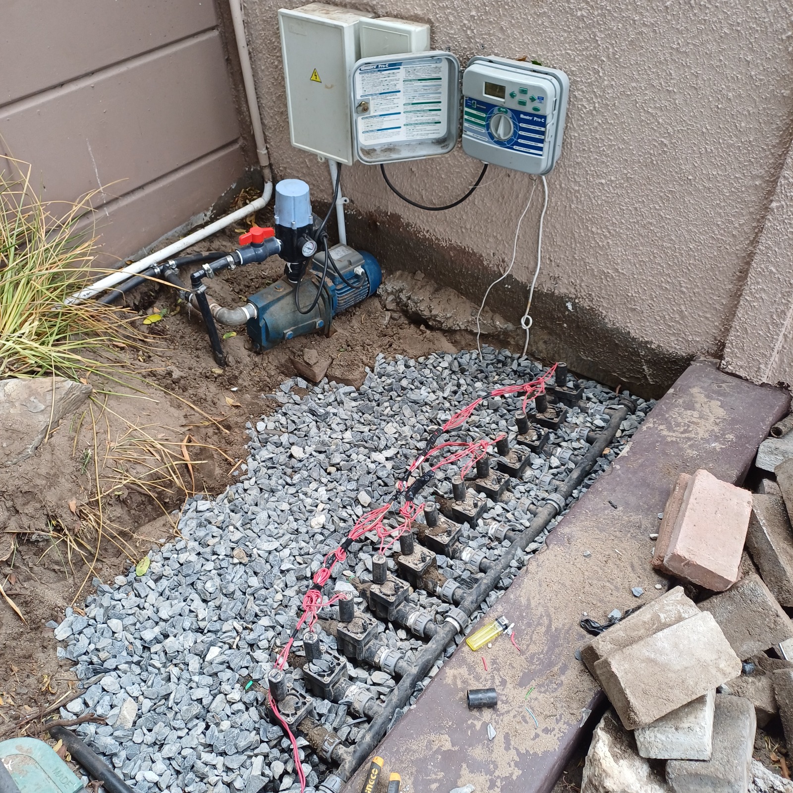 Irrigation manifold & pump setup